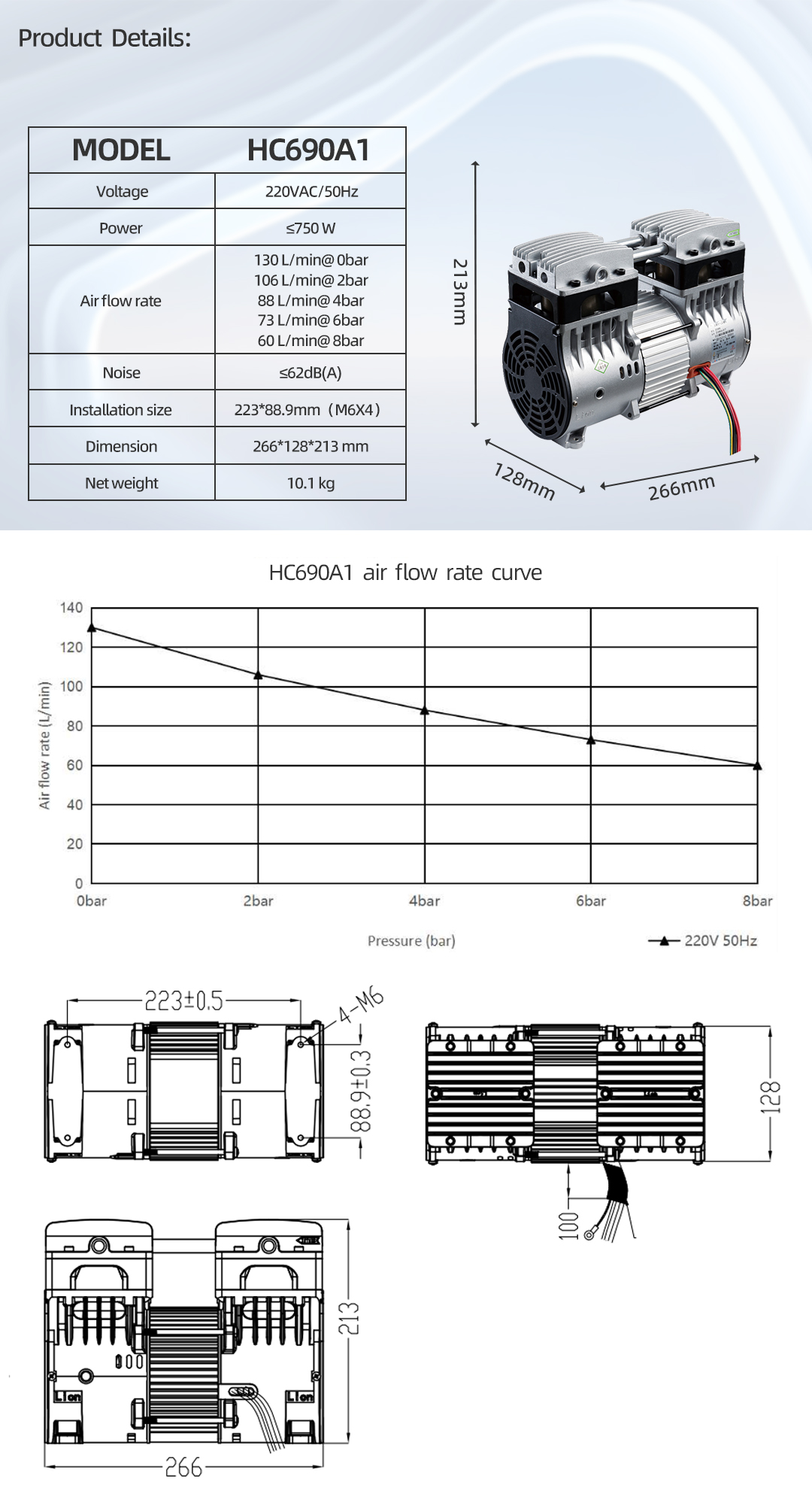 Oxygen Concentrator Compressor,Dental Silent Air Compressor, AC Air ...